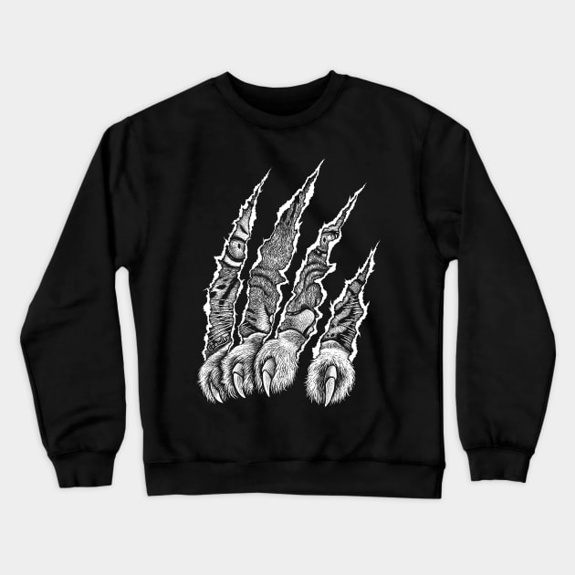 Tiger Tearing Though Crewneck Sweatshirt by StevenCrawleyDesigns